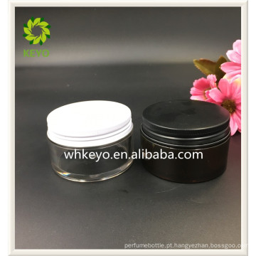 100g best selling pele cuidados creme cosmético recipiente âmbar frasco plástico com tampa de metal